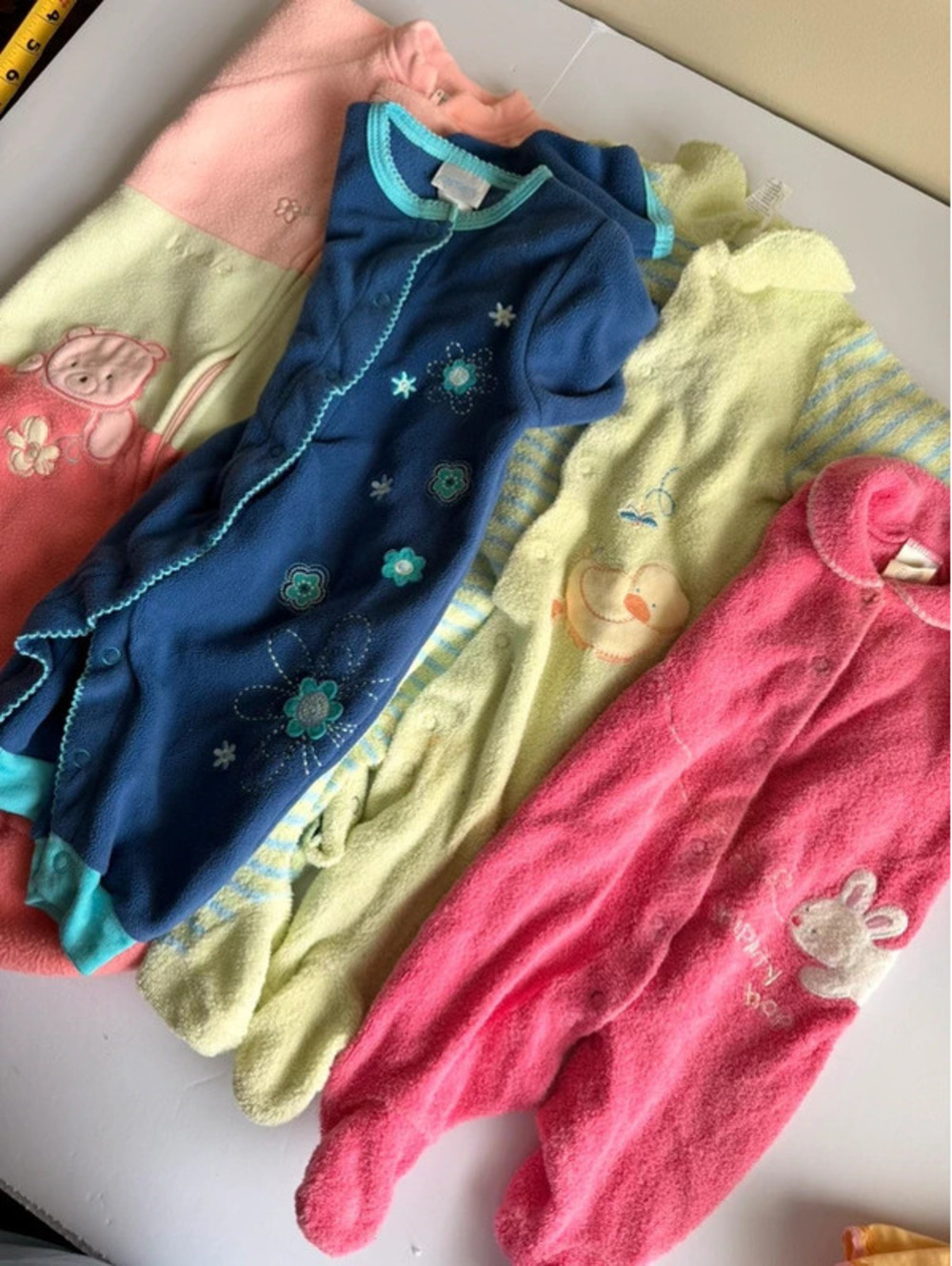 Lot of 4 Y2K Carter’s baby rompers and sleep sack 0-3, 3-6, 6-9M